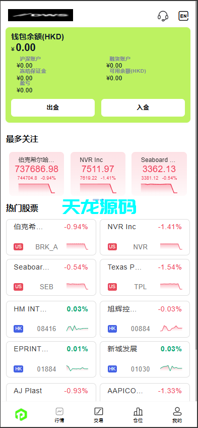 多语言股票交易系统/A股/港股/印股/泰股/国际股票配资-天龙源码网-精品源码网站