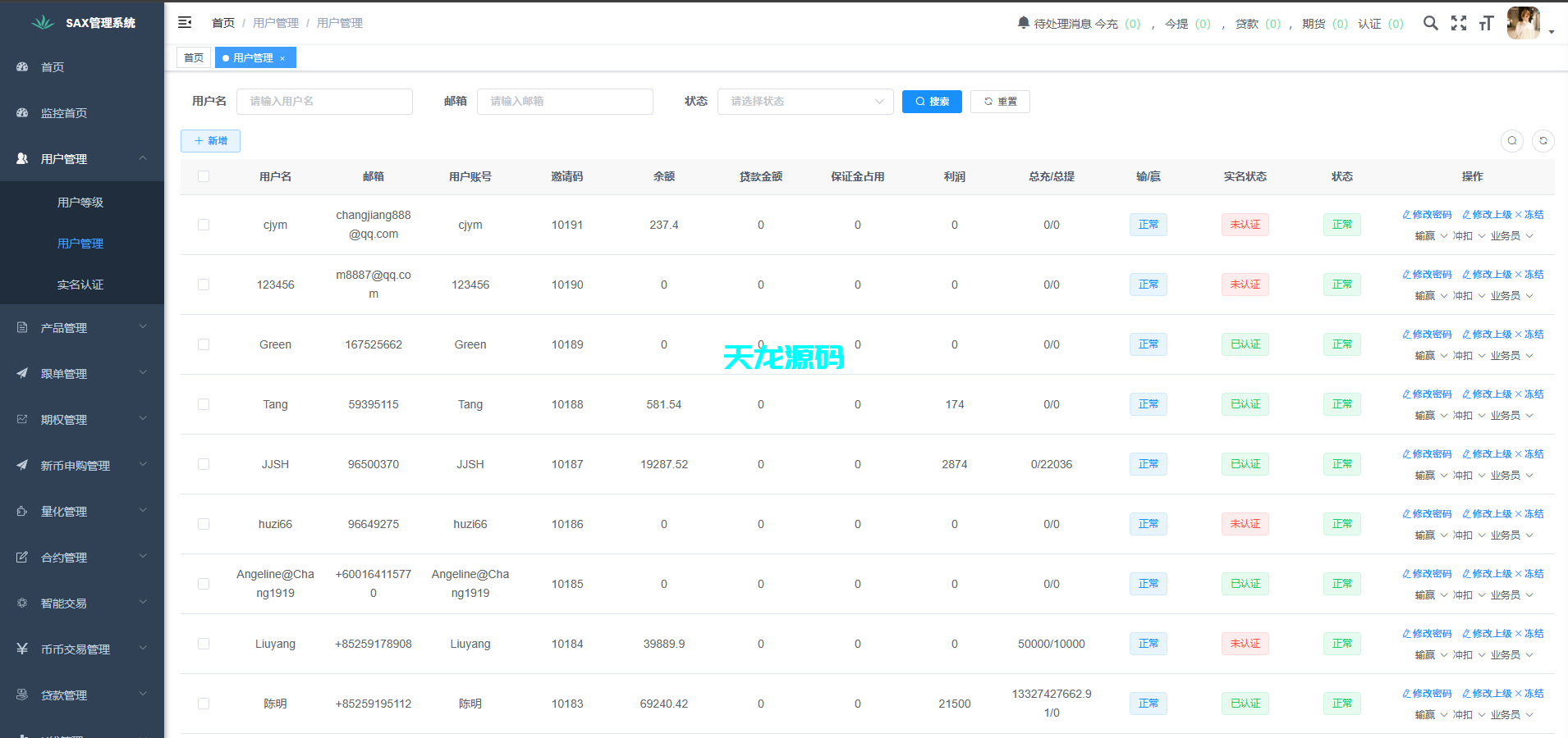 图片[34]-多语言欧美风格币交易所系统/K线插针/C2C/外汇/虚拟币/永续合约/股票/期货/贵金属/合约/期权/跟单/量化/新币申购/币币交易/H5.PC自适应-天龙源码网-精品源码网站
